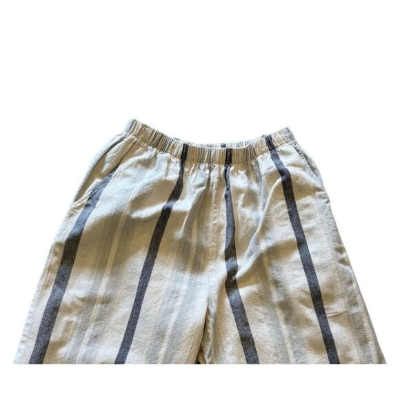 Chicos Design Striped Linen-Cotton Blend Elastic Waist Shorts Size Small Beachy - Picture 2 of 7